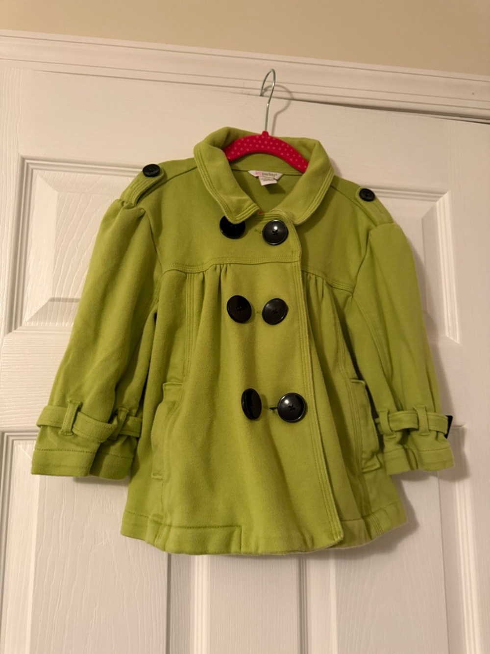 Parker Lime Green Double-Breasted Peacoat for Kids